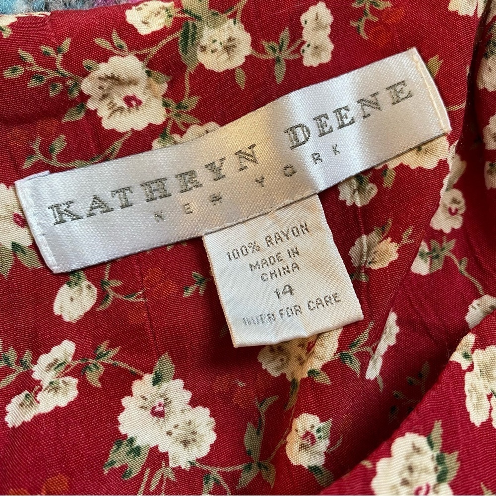 Vintage 90s Kathryn Deen New York Floral Button Down Maxi Dress Size L/XL - Picture 8 of 10